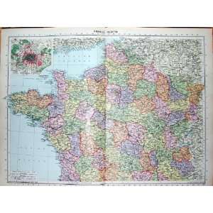   1935 Map France Environs Paris Channel Islands Jersey: Home & Kitchen