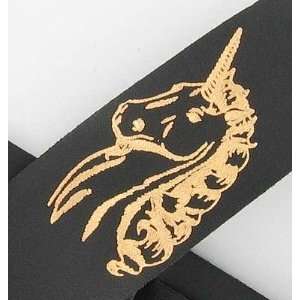    Leather Guitar Strap Embossed Gold Unicorn Musical Instruments