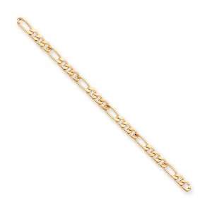  7.25in Gold plated 5mm Figaro Bracelet Jewelry
