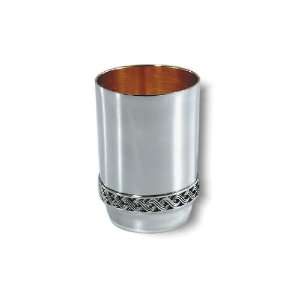   Sterling Silver Kiddush Cup with Filigree Wave Pattern