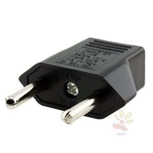    Black Travel Charger US to EU Plug Adapter 