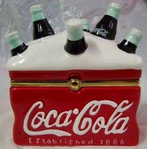 Coke Coca Cola Hinged Lid ceramic / porcelain box  