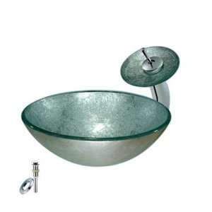 Year Warranty Bronze Round Tempered glass Vessel Sink With Waterfall 