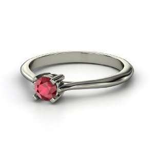  Simply Round Solitaire, Round Ruby Palladium Ring Jewelry