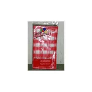   Red Gingham Disposable Plastic Tablecloth Rectangular