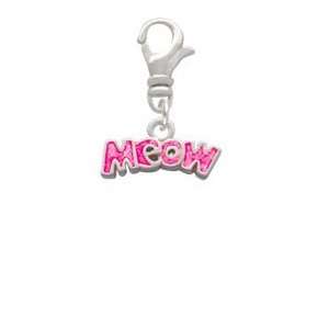  Hot Pink Glitter Meow Clip On Charm Arts, Crafts & Sewing