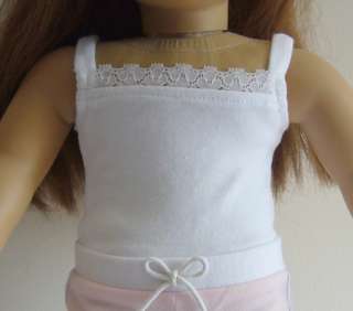 18 Inch DOLL CLOTHES White Lace Cami T Shirt Camisole!  