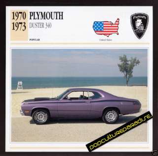 1970 1971 1972 1973 PLYMOUTH DUSTER 340 Muscle Car CARD  