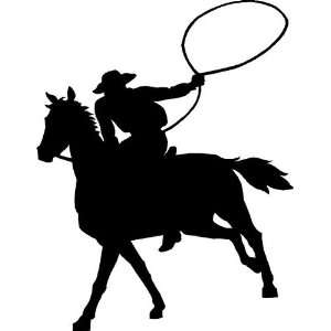 Wall  Decals on Cowboy Horse And Lasso Vinyl Wall Art Decal  Home