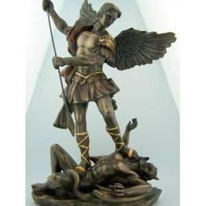   Protector Standing on Demon with Spear Statue 10 Tall