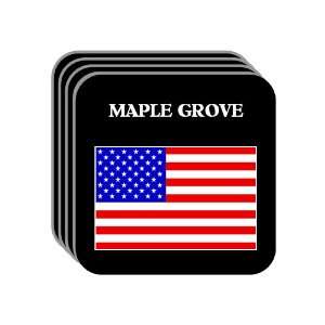 US Flag   Maple Grove, Minnesota (MN) Set of 4 Mini Mousepad Coasters