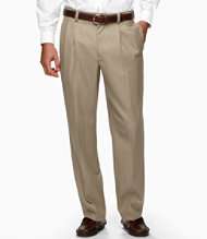 Wrinkle Resistant Washable Year Round Wool Pants, Classic Fit Pleated