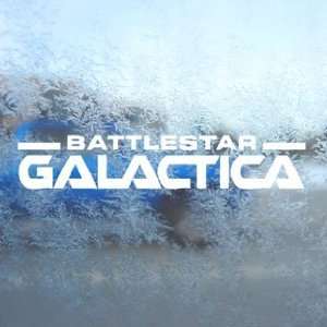  Battlestar Galactica Text Logo White Decal Window White 