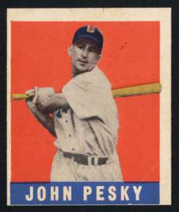 1948 49 LEAF ~ #121 ~ JOHN PESKY ~ SHORT PRINT~RC  