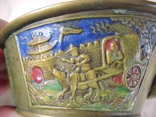 Antique Chinese Oriental Brass Enamel Cloisonne Iron  