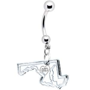  Clear State of Maryland Belly Ring Jewelry