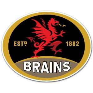  Brains Beer Label Car Bumper Sticker Decal 4.5x3.5 