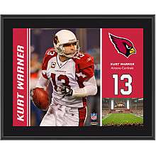   Cardinals Kurt Warner 10.5 x 13 Sublimated Plaque   