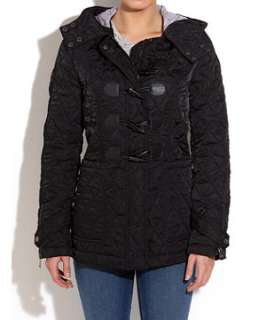 Black (Black) Quilted Toggle Jacket  247415701  New Look