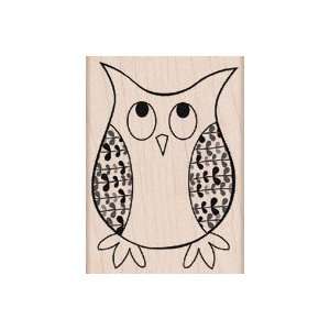  Curious Owl Wood Mounted Stamp (Hero Arts) Arts, Crafts 