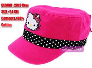 1695 Rose color Hello Kitty Embroidered cotton Cap Hat  