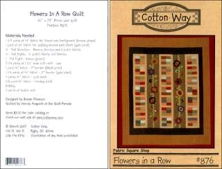 Cotton Way FLOWERS IN A ROW Pattern  