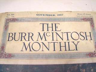 VINT BURR MCINTOSH MONTHLY MAGAZINE NOV 1907 AUG 1905  