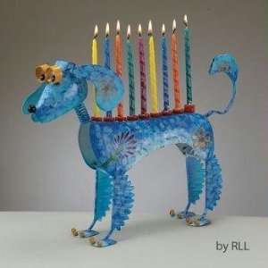 Muttel The Dog Hand Crafted Metal Menorah 