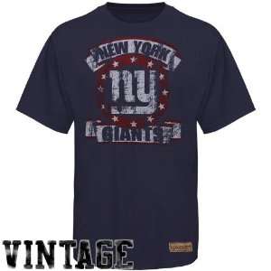  New York Giants Navy Blue Vintage Premium T shirt