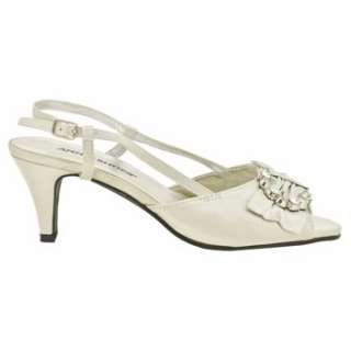Womens Annie Tranquill Silver Satin Shoes 