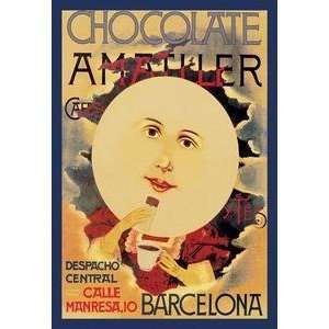  Vintage Art Chocolate Amatller: Barcelona (Moon)   01581 0 