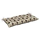   Outdoor Brown/ Beige Polka Dot Wicker Loveseat Cushion with Sunbrella