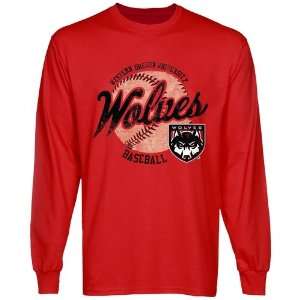 Western Oregon Wolves Original Pastime Long Sleeve T Shirt   Red