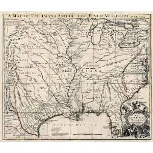 of Colonial America (1721) by John Senex (Archival Print Reproduction 