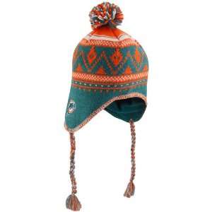 Reebok Miami Dolphins Braided Knit Hat with Pom One Size Fits All 