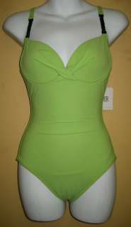 NWT SILVER GOTTEX LIME GREEN TRENDY BATHING SWIMSUIT 8  