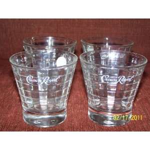  Crown Royal UNIQUE TILED GLASS Tumbler/Bar Glasses SET OF 