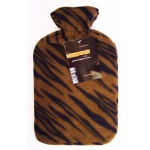  Hot Water Bottle with Printed Fleece Cover (Zebra Brown 