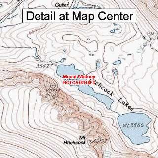 USGS Topographic Quadrangle Map   Mount Whitney, California (Folded 