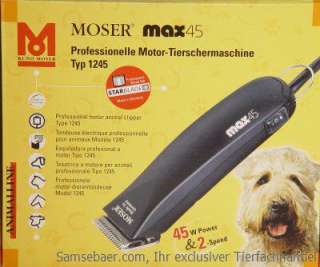 Profi Hundeschermaschine MOSER MAX 45 / 1245. 45 WATT  