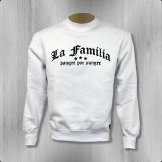 La Vida Loca Herren Sweater La Familia 600SW white Sweatshirt Pullover 