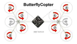 Flycam KK Blackboard Upgrade KKmulticopter Controller Board 12 Motors 