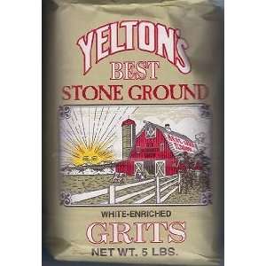 Yeltons Best Stone Ground White Grits   5 lb  Grocery 