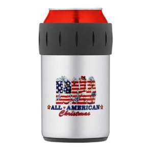   Can Cooler Koozie All American Christmas US Flag Stockings Presents