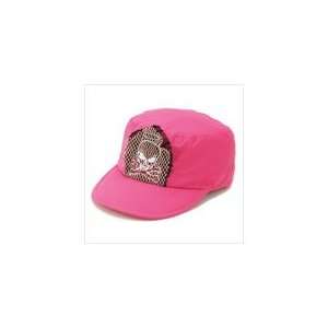 Hot Pink Skull Crossbones Motif Adjustable Cap Hat 