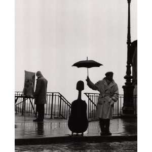    Musician in the Rain by Robert Doisneau 10x12