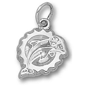  Pierced Logo Pendant Miami Dolphins In Sterling Silver 