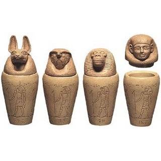 Set of Four Egyptian Canopic Jars, 9H   Large