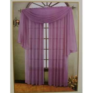  Plum Elegant Voile Curtain Panel (60 X 90) Celine 