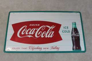 Vintage Coca Cola Metal Advertisement Sign  